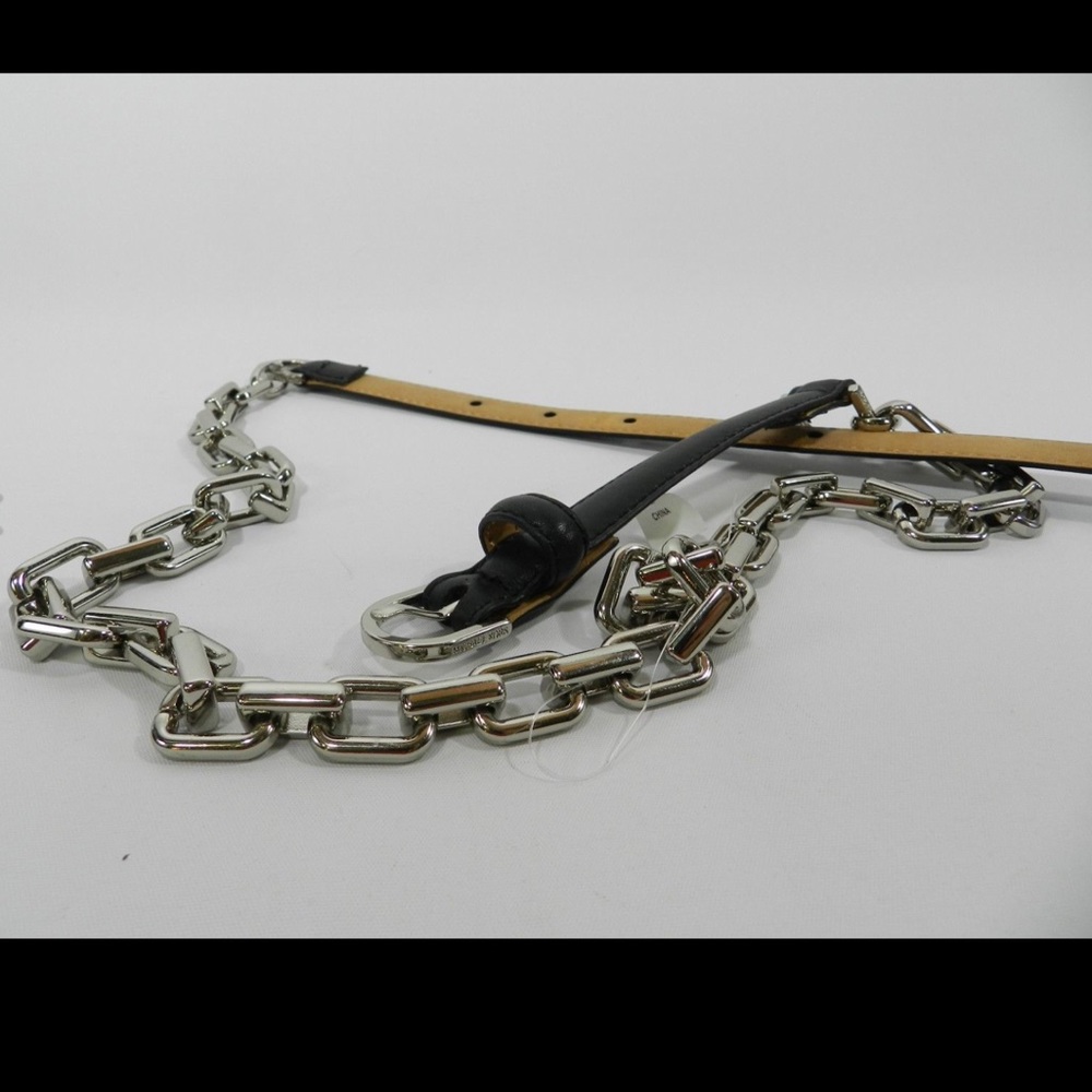 💥$550 MICHAEL KORS COLLECTION Leather Chain Link Belt - Picture 2 of 7